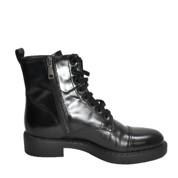 New! PRADA ‘Spazzolato’ Chocolate Leather Combat Boots Black 10.5 US DD222B - Picture 5 of 10